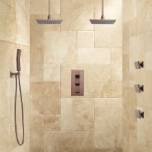 Ryle Thermostatic Shower System with 7-3/4" Rain Shower Head, Hand Shower, and 3 Body Sprays - Rough In Included