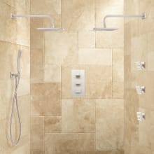 Ryle Thermostatic Shower System with 7-3/4" Rain Shower Head, Hand Shower, and 3 Body Sprays - Rough In Included