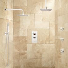 Ryle Thermostatic Shower System with 7-3/4" Rain Shower Head, Hand Shower, and 3 Body Sprays - Rough In Included
