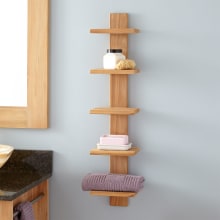 Bastian 7-7/8" Teak Wood Bathroom Shelf