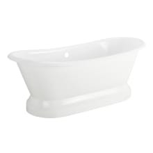 Frayser 71" Free Standing Cast Iron Soaking Tub with Rear Drain and Overflow