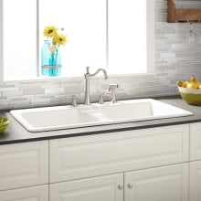 Selkirk 43" Drop In Double Basin Cast Iron Kitchen Sink with 4 Faucet Holes