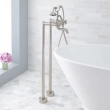 Veyo Floor Mounted Tub Filler Faucet - Includes Telephone Style Hand Shower
