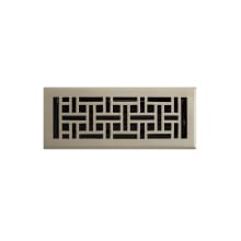 Wicker Style Brass Floor Register - 4" x 8" (5" x 9-1/8" Overall)