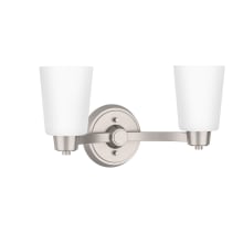 Windsor Gate 2 Light 16" Wide Bathroom Vanity Light with Frosted Glass Shades