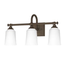 Antonia 3 Light 21" Wide Bathroom Vanity Light with Frosted Glass Shades
