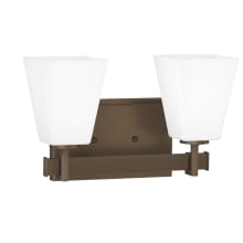 Hoxton 2 Light 13" Wide Bathroom Vanity Light with Frosted Glass Shades