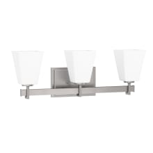 Hoxton 3 Light 22" Wide Bathroom Vanity Light with Frosted Glass Shades