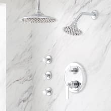 Cooper Pressure Balanced Shower System with 6" Ceiling Mount Rain Shower Head, Wall Shower, Body Sprays, and Valve Trim