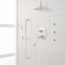 Cooper Pressure Balanced Shower System with 12" Rain Shower Head, Hand Shower, and 3 Body Sprays - Rough In Included