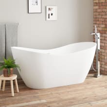 Sheba 67" Solid Surface Soaking Double Slipper Freestanding Tub with Integrated Drain and Overflow