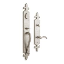 Cousteau Left Handed Solid Brass Full Plate Keyed Entry Single Cylinder Door Handleset with Interior Lever and 2-3/4" Backset