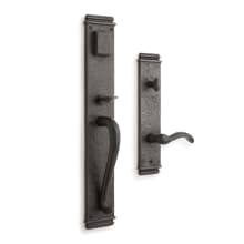 Griggs Left Handed Solid Bronze Full Plate Keyed Entry Single Cylinder Door Handleset with Interior Lever and 2-3/4" Backset