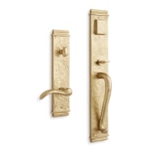 Griggs Right Handed Solid Brass Full Plate Keyed Entry Single Cylinder Door Handleset with Interior Lever and 2-3/4" Backset