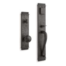 Griggs Solid Bronze Full Plate Keyed Entry Single Cylinder Door Handleset with Interior Knob and 2-3/8" Backset