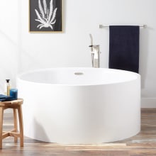 Cathleen 57" Acrylic Soaking Freestanding Tub with Integrated Drain and Overflow