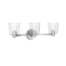Windsor Gate 3 Light 26" Wide Bathroom Vanity Light with Seeded Glass Shades