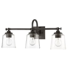 Antonia 3 Light 25" Wide Bathroom Vanity Light with Clear Glass Shades
