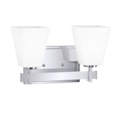 Hoxton 2 Light 13" Wide Bathroom Vanity Light with Frosted Glass Shades