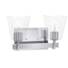 Hoxton 2 Light 13" Wide Bathroom Vanity Light with Clear Glass Shades