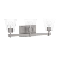 Hoxton 3 Light 22" Wide Bathroom Vanity Light with Clear Glass Shades