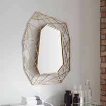 Alomar 24-1/2" W x 31-3/4" H Geometrics Oval Framed Bathroom Wall Mirror