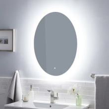 Fahlman 20" W x 28" H Oval LED Lighted Frameless Bathroom Mirror
