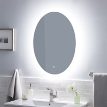 Fahlman 24" W x 32" H Oval LED Lighted Frameless Bathroom Mirror