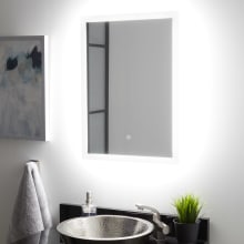 Araica 20" W x 28" H Rectangular LED Lighted Frameless Bathroom Mirror