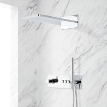 Hollyn Thermostatic Shower System with 6-1/2" Rainfall Shower Head and Hand Shower - Rough In Included