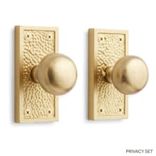 Traeger Solid Brass Privacy Door Knob Set with 2-3/8" Backset