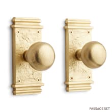Griggs Solid Brass Passage Door Knob Set with 2-3/8" Backset