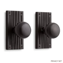 Shima Solid Bronze Privacy Door Knob Set with 2-3/8" Backset