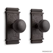 Griggs Solid Bronze Passage Door Knob Set with 2-3/8" Backset