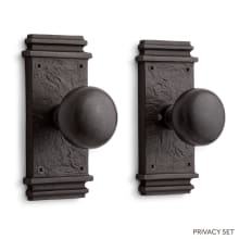 Griggs Solid Bronze Privacy Door Knob Set with 2-3/4" Backset