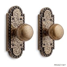 Marconi Solid Brass Privacy Door Knob Set with 2-3/4" Backset