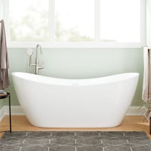 Sheba 72" Acrylic Soaking Double Slipper Freestanding Tub with Integrated Drain and Overflow