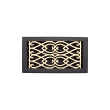 Victorian Brass Floor Register - 6"x10" (7-1/4"x12" Overall)