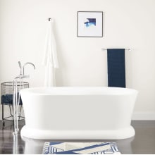 Barren 66-1/4" Acrylic Soaking Freestanding Tub with Integrated Drain and Overflow