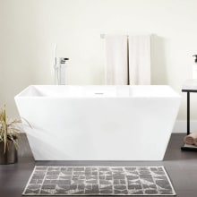 Hibiscus 59" Rectangular Acrylic Soaking Tub with Integrated Drain, Overflow, and Tap Deck