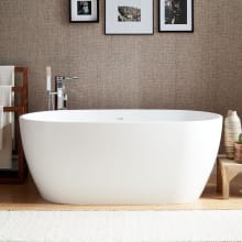 Ocala 59" Freestanding Solid Surface Soaking Tub with Integrated Drain and Overflow