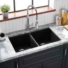 Totten 33" Drop In / Undermount 50/50 Double Basin Granite Composite Kitchen Sink