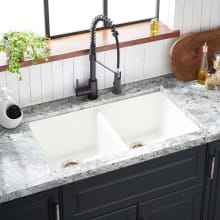 Totten 33" Drop In / Undermount 50/50 Double Basin Granite Composite Kitchen Sink