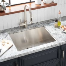 Sitka 25" Drop In / Undermount Single Basin Stainless Steel Kitchen Sink with Single Faucet Hole