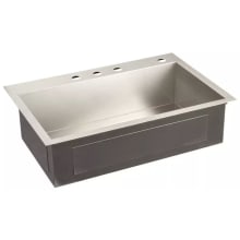 Sitka 33" Drop In or Undermount Single Basin Stainless Steel 4-Hole Kitchen Sink