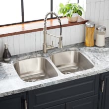 Calverton 33" Drop In or Undermount 50/50 Double Basin Stainless Steel Kitchen Sink