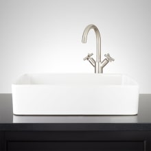 Hibiscus 20" Fireclay Vessel Bathroom Sink - No Faucet Holes