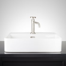 Hibiscus 20" Fireclay Vessel Bathroom Sink with Single Faucet Hole