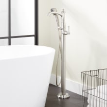 Beasley Floor Mounted Tub Filler Faucet - Includes Hand Shower and Valve