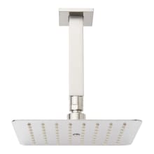 2.5 GPM 8" Wide Modern Square Rain Shower Head with 12" Ceiling Mounted Shower Arm